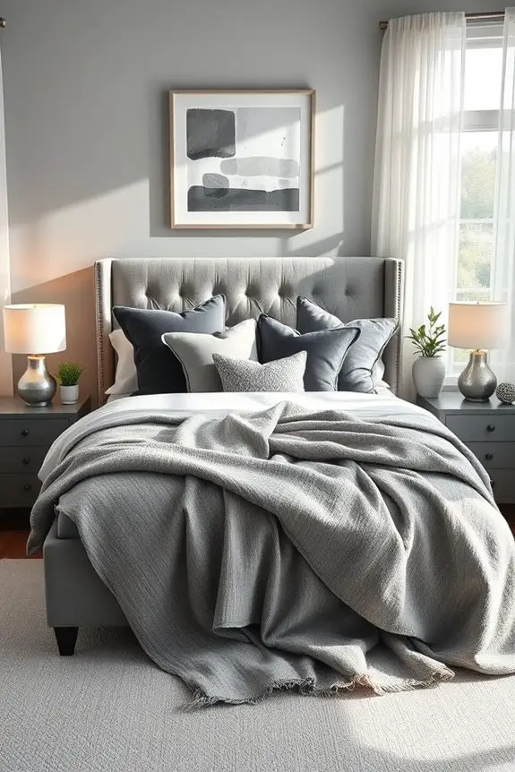cozy layered grey textiles
