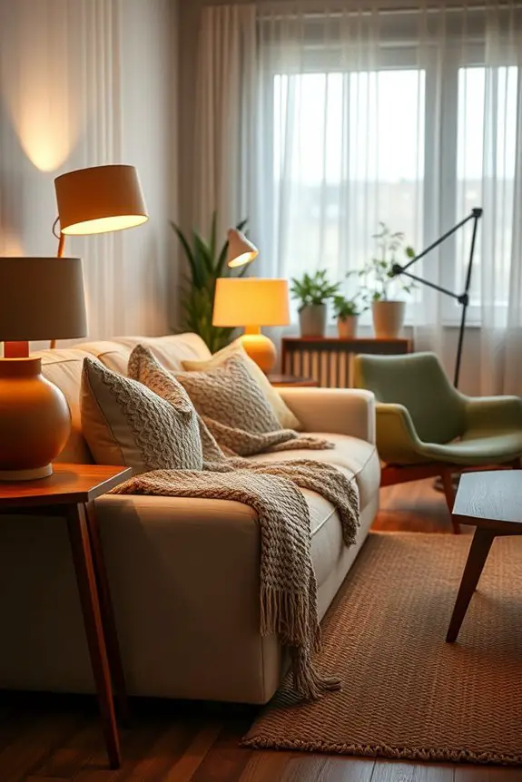 cozy layered lighting design