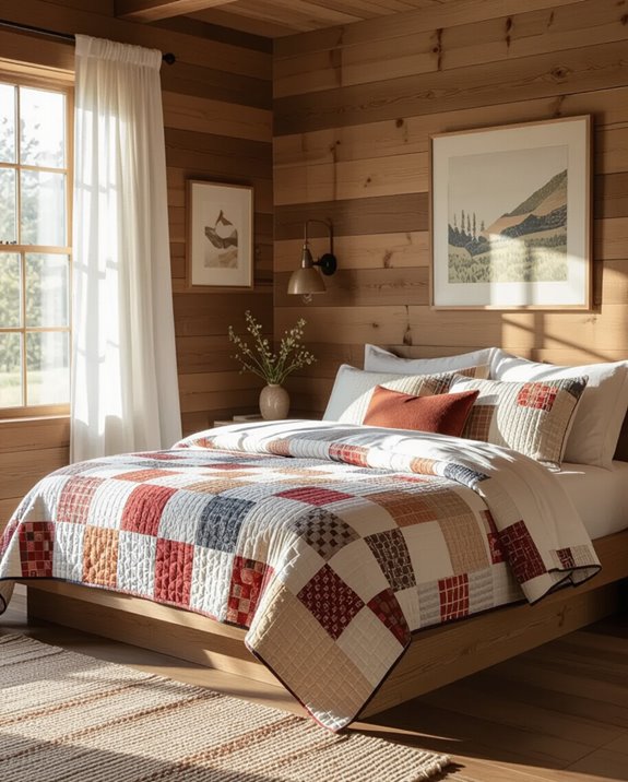 cozy layered quilt aesthetics