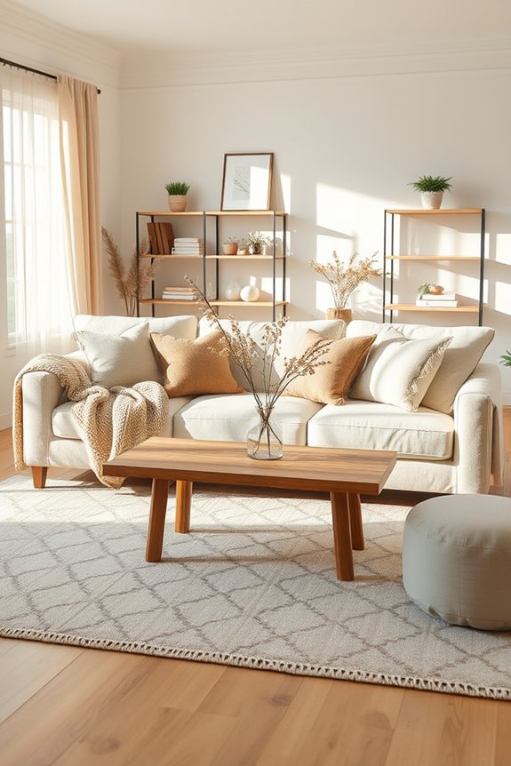 cozy layered textile arrangement