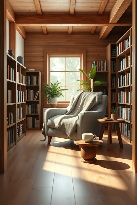 cozy lofted reading nook
