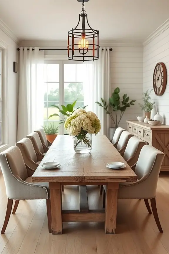 cozy modern farmhouse dining