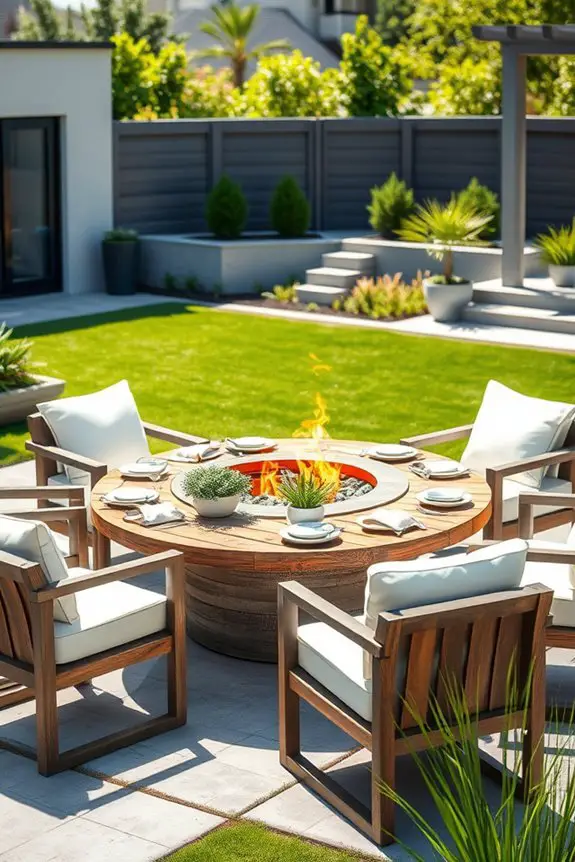 cozy modern outdoor dining