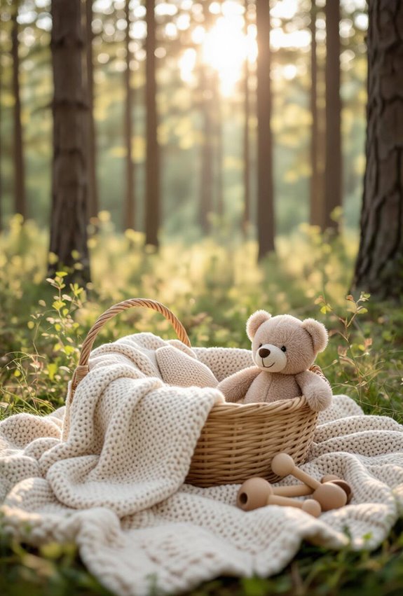 cozy mossy woodland baby portraits