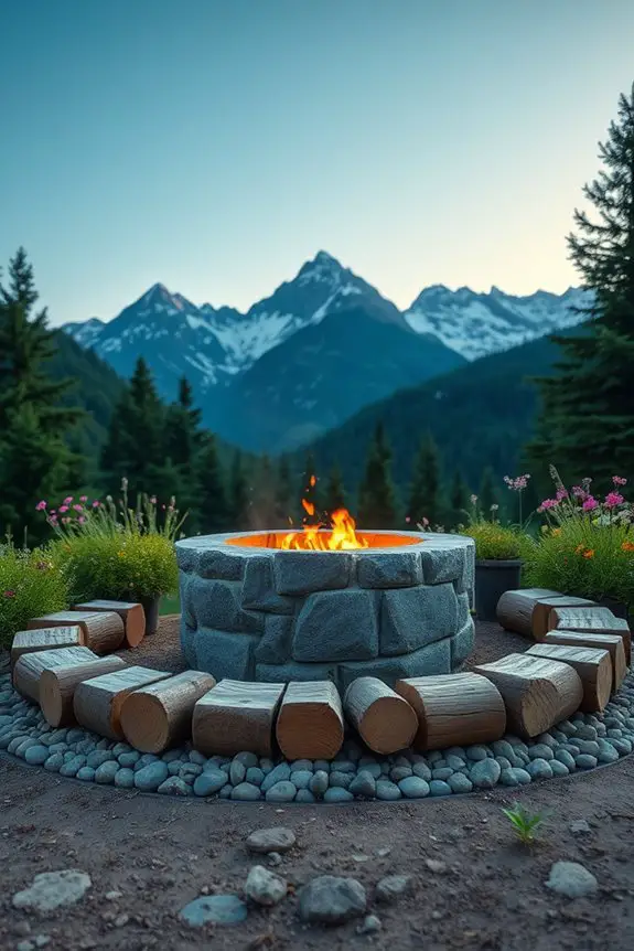 cozy mountain fire pit