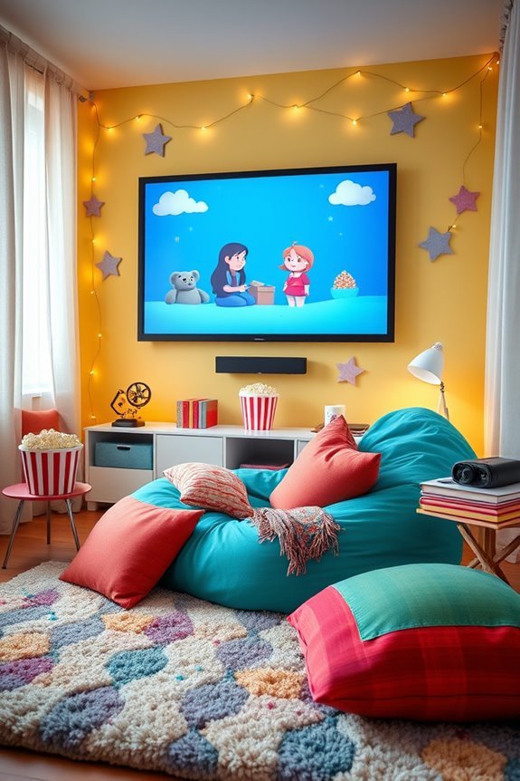 cozy movie night setup
