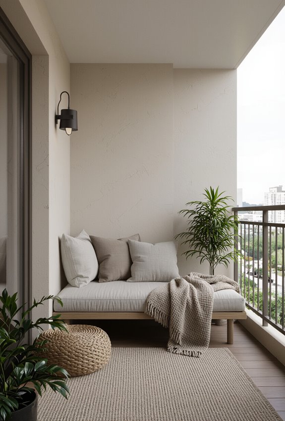 cozy multifunctional balcony nook