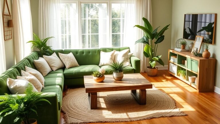 cozy natural green interiors