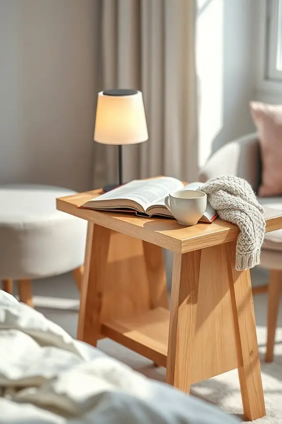 cozy nightstand reading nook
