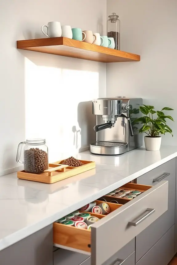 cozy organized coffee station