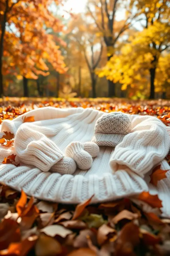 cozy outdoor baby photoshoot