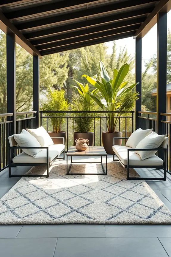 cozy outdoor balcony retreat
