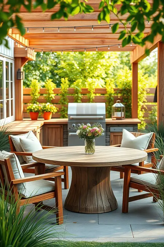 cozy outdoor bbq setup