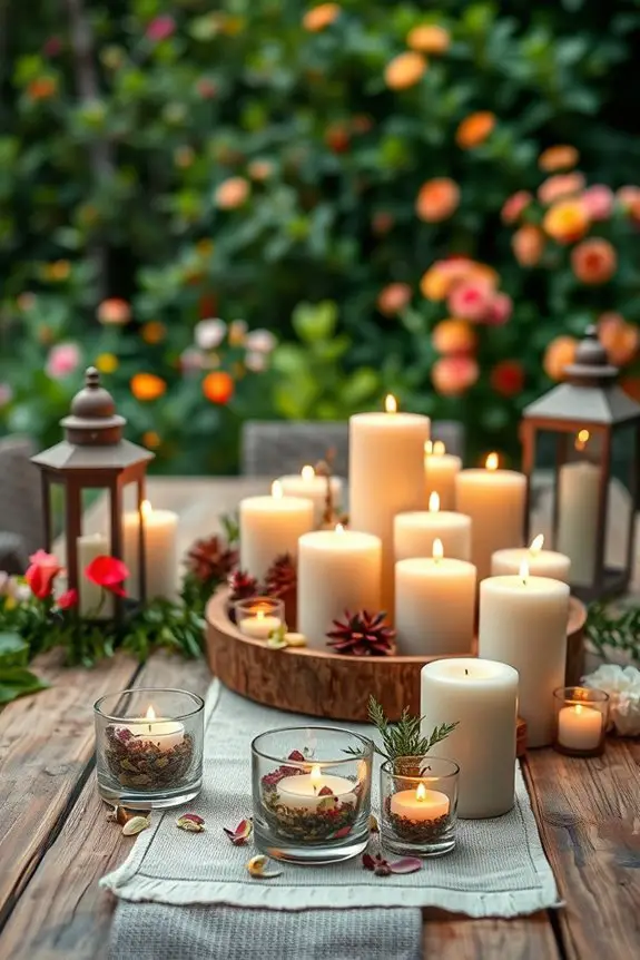 cozy outdoor candle displays
