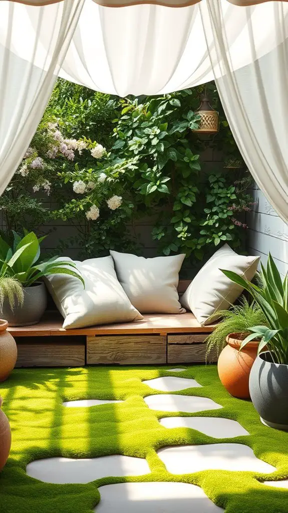 cozy outdoor cushion nook