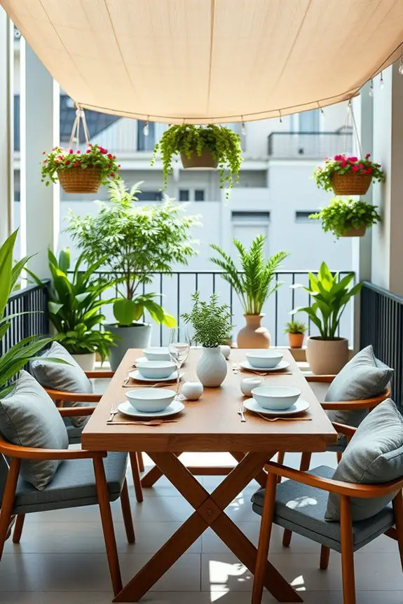 cozy outdoor dining setup