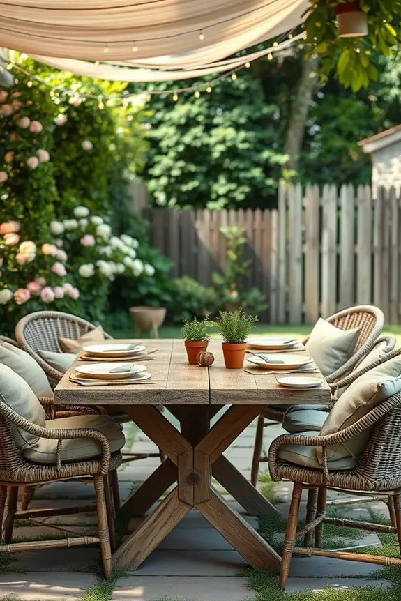 cozy outdoor dining setup
