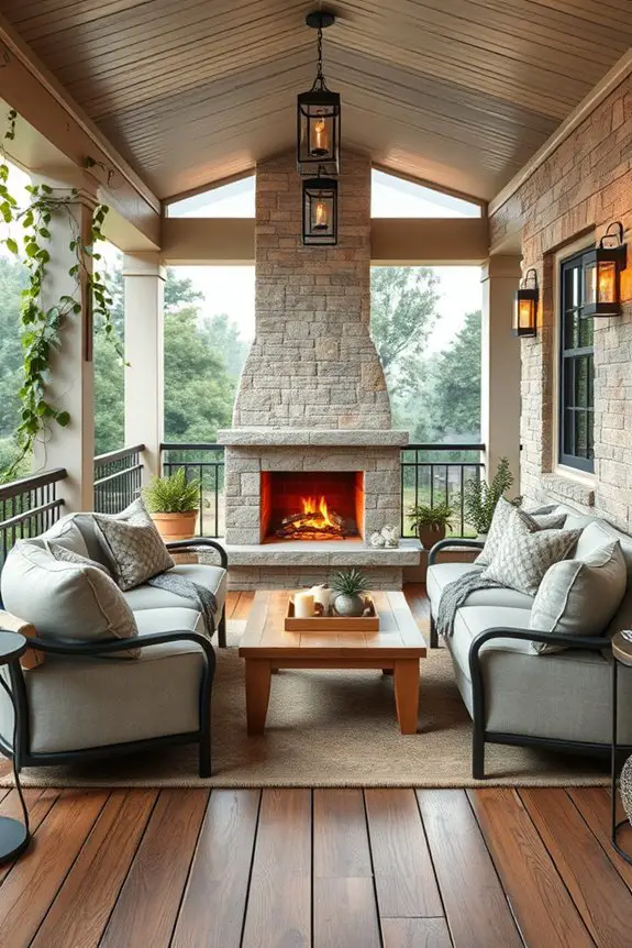 cozy outdoor fireplace retreat