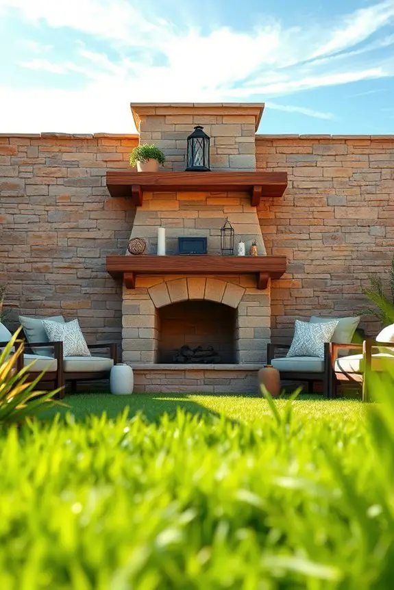 cozy outdoor fireplace retreat