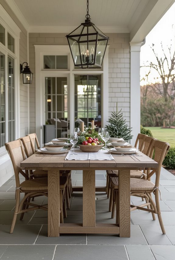 cozy outdoor holiday dining
