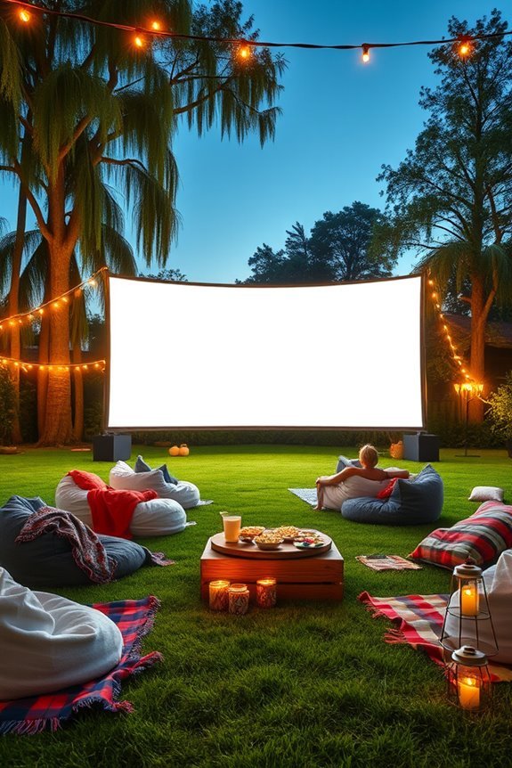 cozy outdoor movie celebration