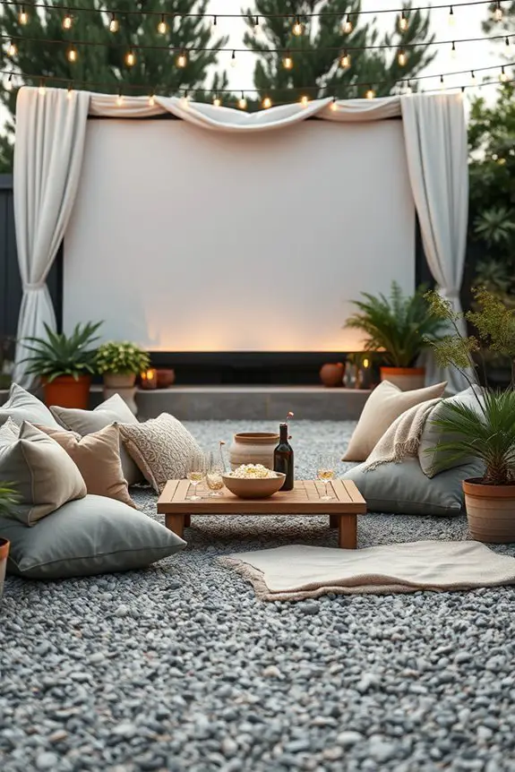 cozy outdoor movie night