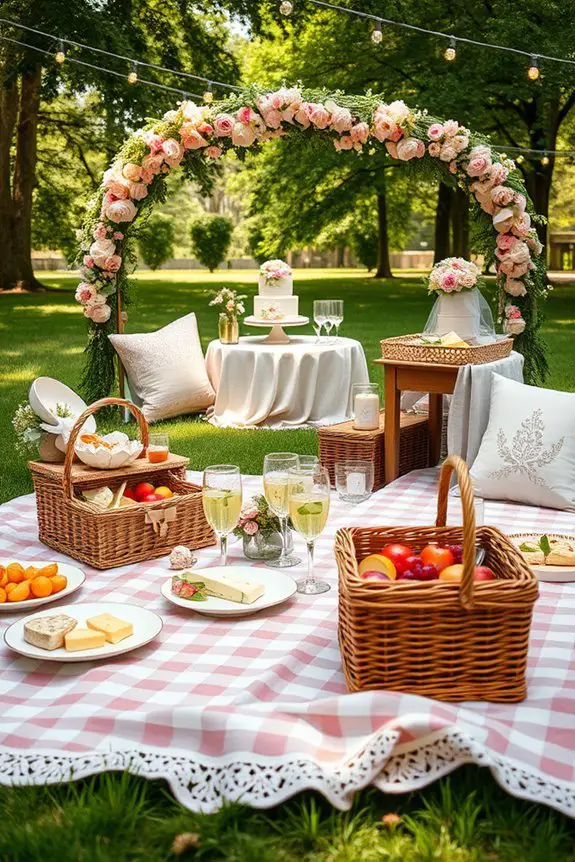 cozy outdoor picnic setup