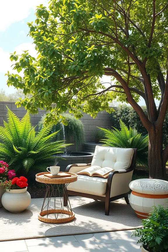 cozy outdoor reading nook