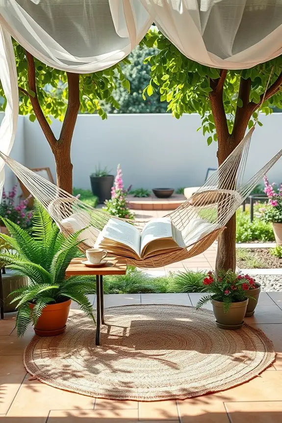 cozy outdoor reading nook