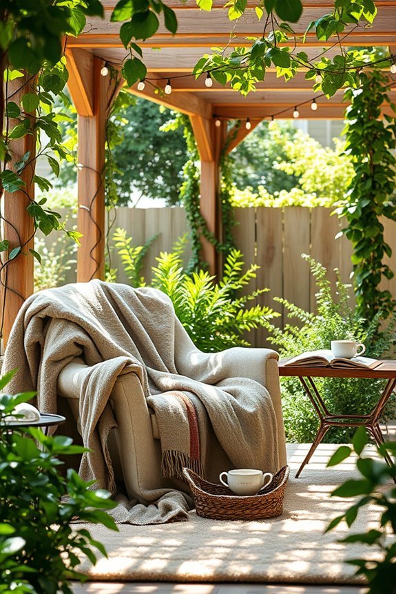 cozy outdoor reading nook
