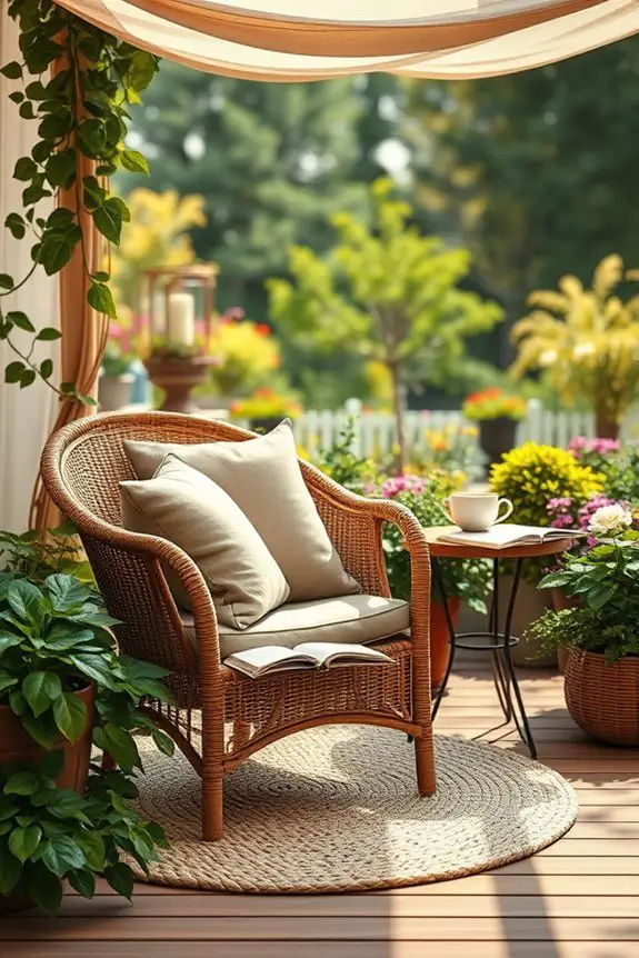 cozy outdoor reading nook
