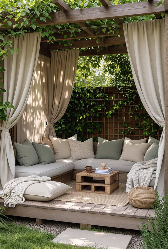 cozy outdoor reading nook