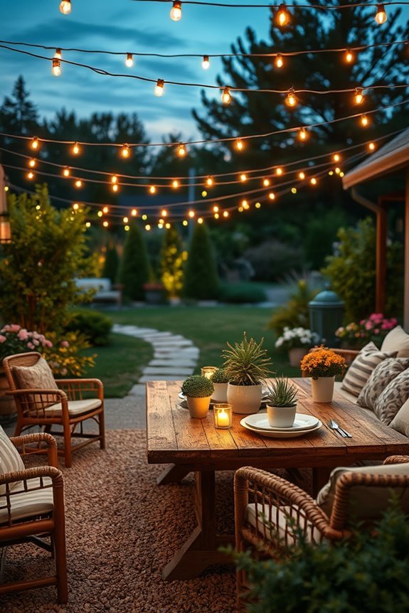 cozy outdoor string lights