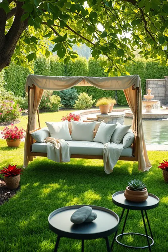 cozy outdoor swing bed