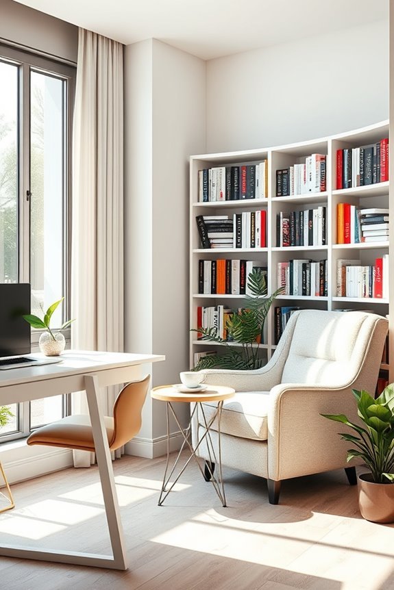 cozy personal library corner