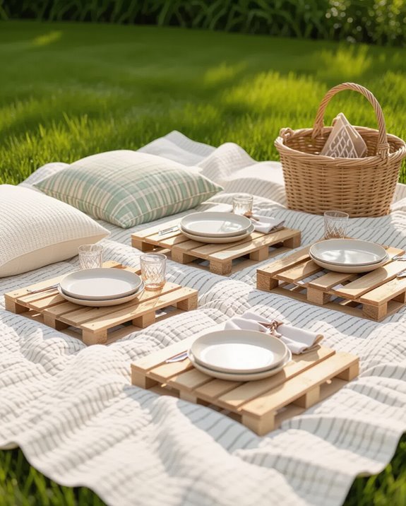 cozy picnic blanket stations