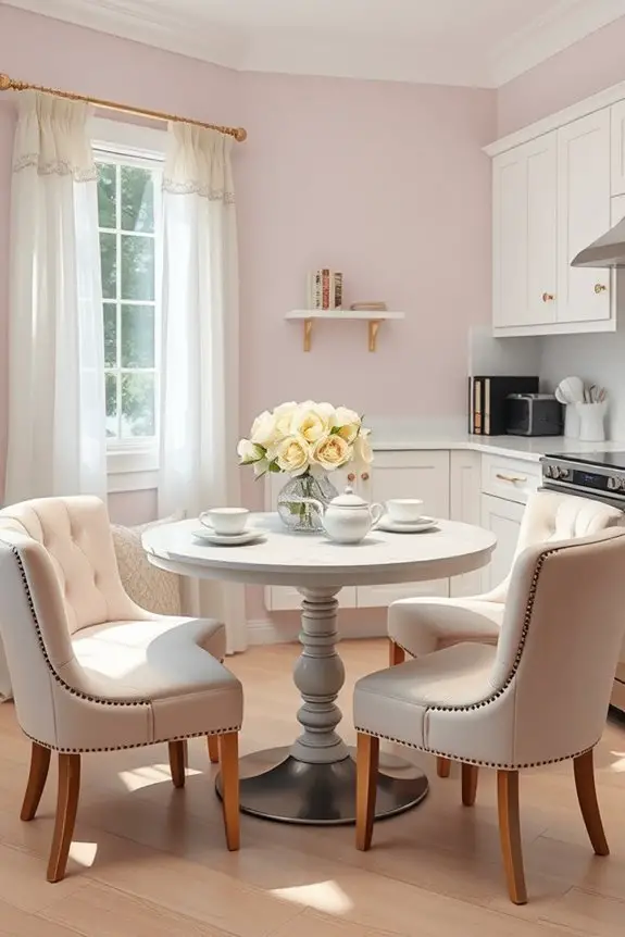 cozy pink breakfast nook