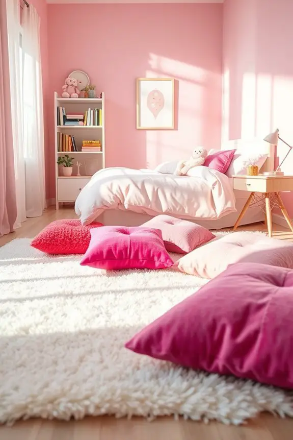cozy playful pink pillows
