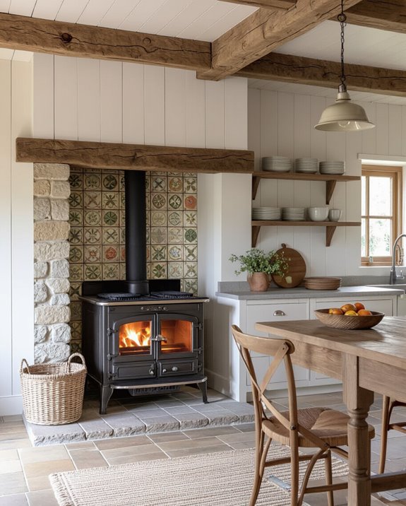 cozy radiator enhances kitchen