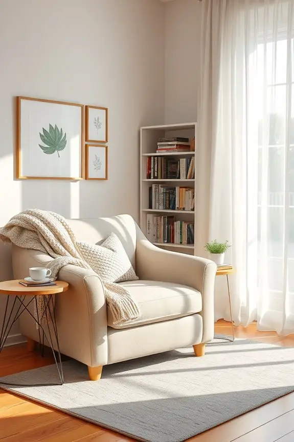 cozy reading nook setup