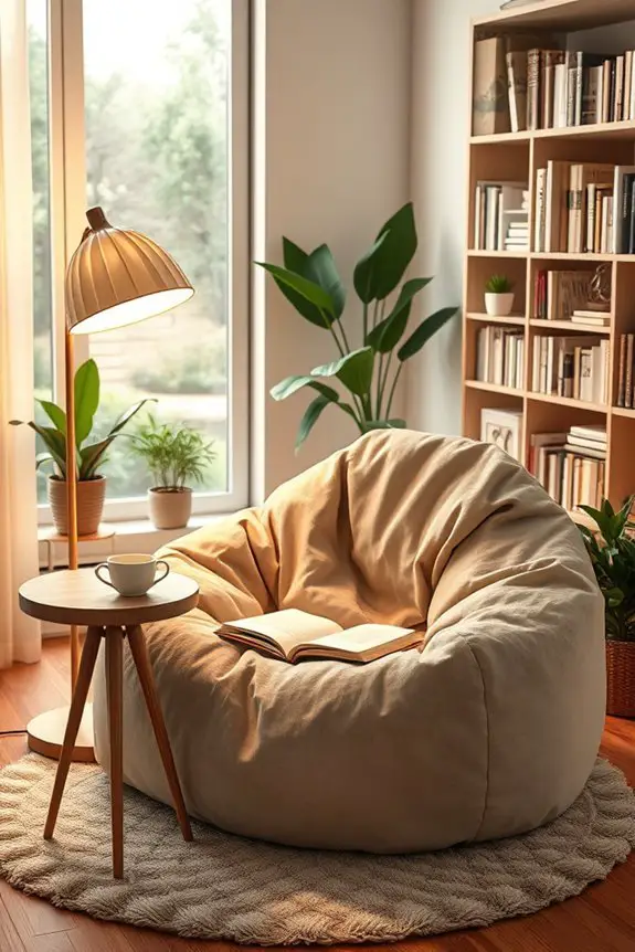 cozy reading nook setup