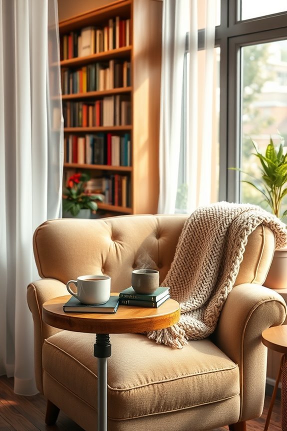 cozy reading nook setup