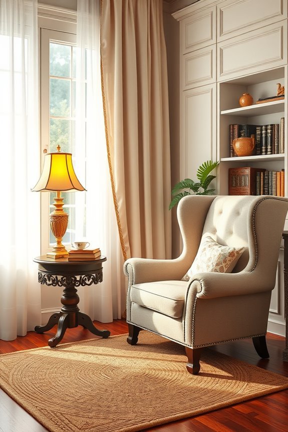 cozy reading nook setup