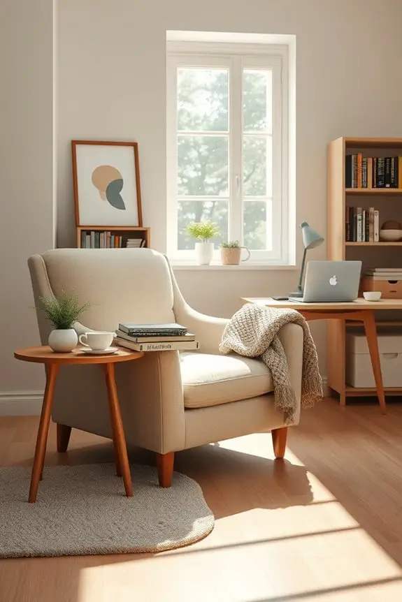 cozy reading nook setup