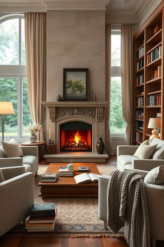 cozy reading room ambiance