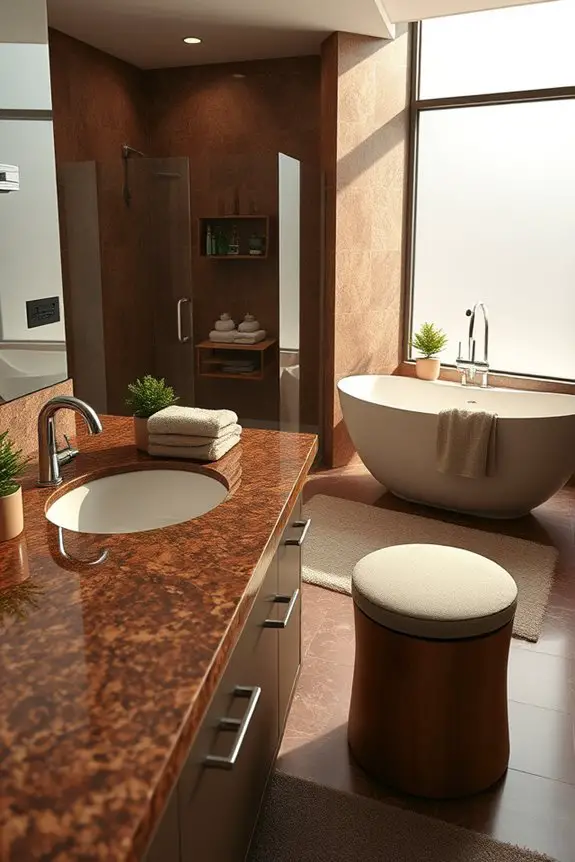 cozy retreat with brown granite