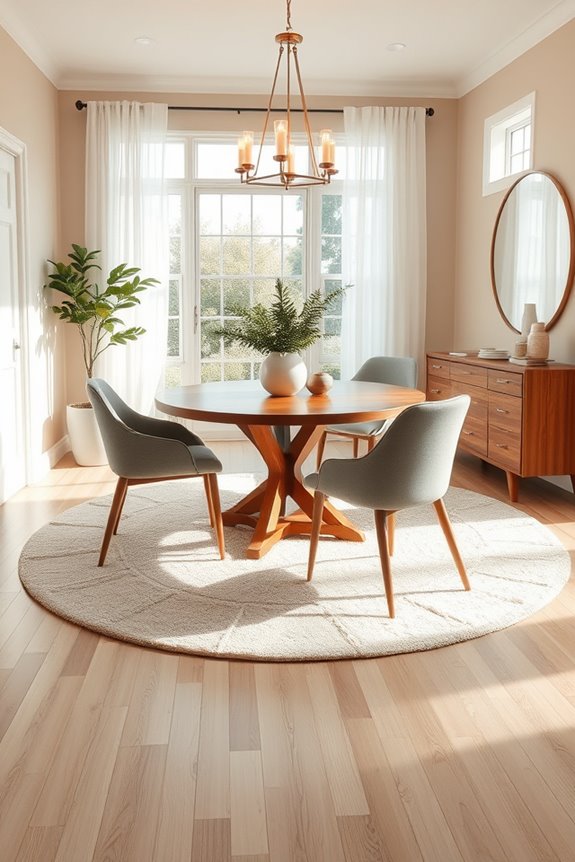 cozy round rugs enhance atmosphere