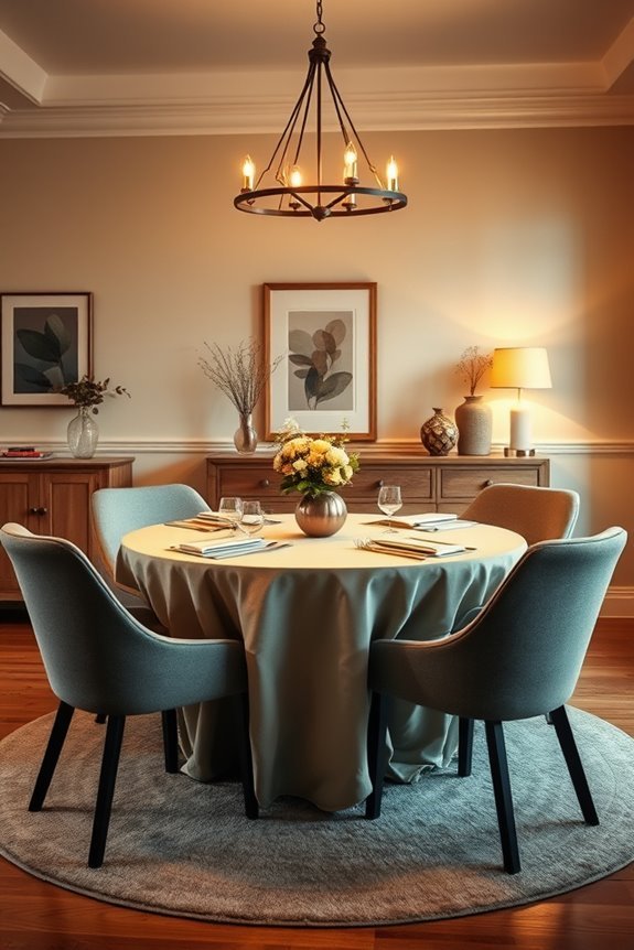 cozy round table lighting