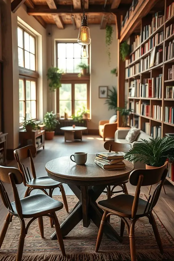 cozy rustic bookshop ambiance