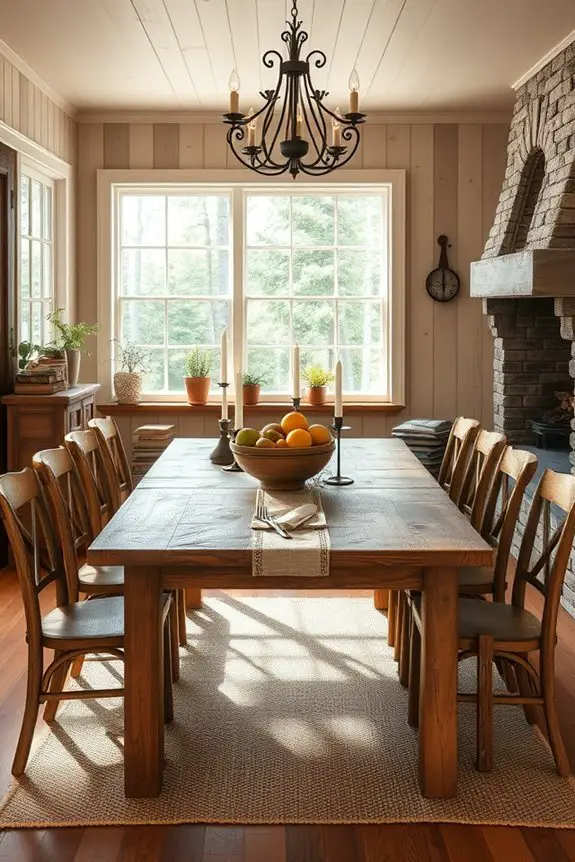 cozy rustic cabin dining